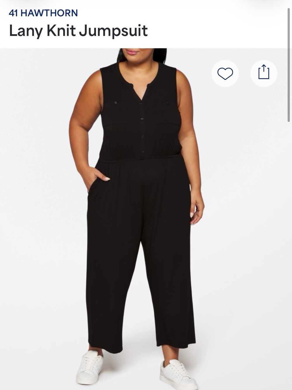41 Hawthorn Black Sleeveless Wide Leg Jumpsuit Size 2X